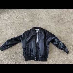 Mens Black Varsity Style Bomber Jacket